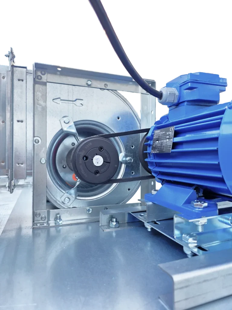 Belt-driven fan and electric motor assembly for a Sedina HVAC fan coil unit Belt-driven fan and electric motor assembly for a Sedina HVAC fan coil unit